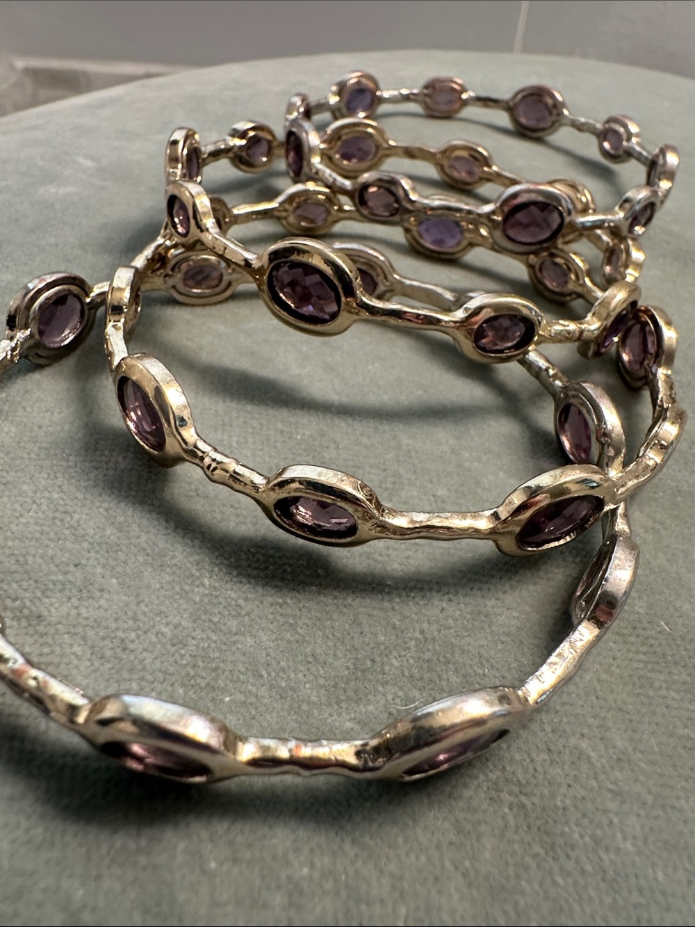 Amethyst Colored Crystal Stacking Bangle Set Jewelry ippolita look a like